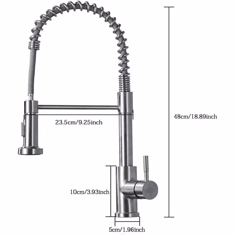 VOGREX Stainless Steel Kitchen Mixer Tap with 360 Degree Swivel and Pull Out Spray in Silver – 2
