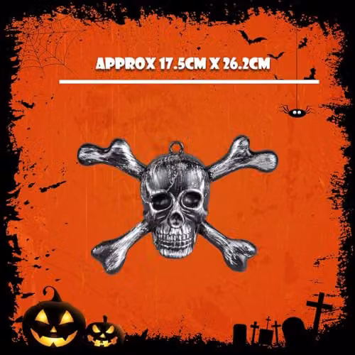 VFM e-Store Silver Skull and Crossbones Halloween Wall Decorations – 4