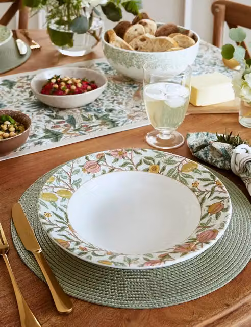 Morris & Co Set of 4 Multicolour Patterned Ceramic Pasta Bowls