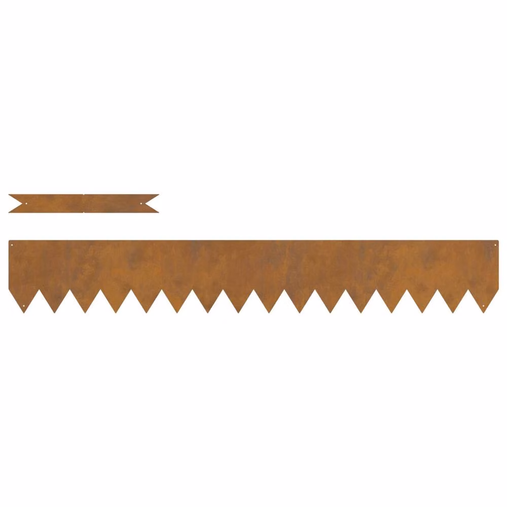 Berkfield Home Lawn Edgings, 10 Pieces, Brown Weathering Steel, H x W: 15 x 100 x 0.5 cm – 2