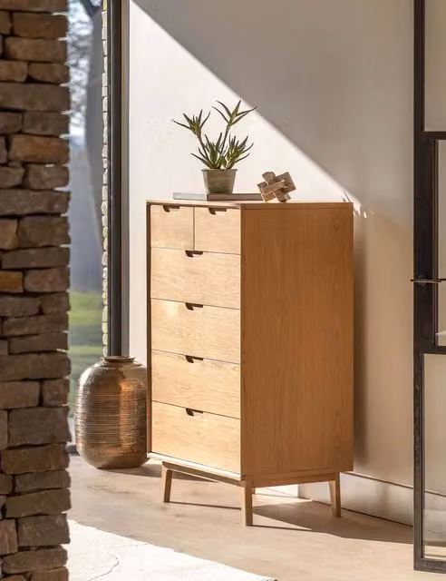 Gallery Direct Nord 6 Drawer Chest in Oak Brown