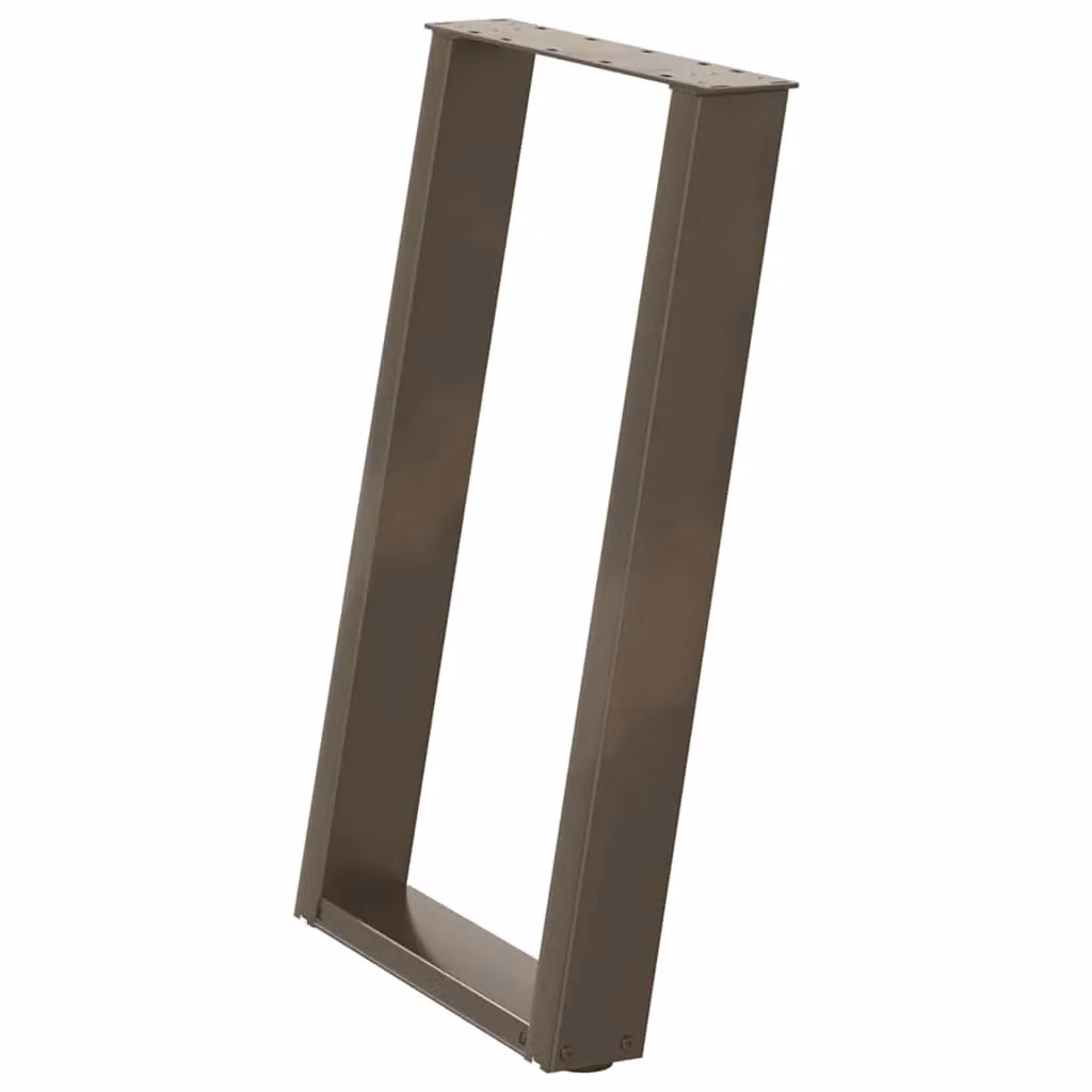 Berkfield Home vidXL U-Shaped Dining Table Legs, 2 Pieces, Brown Steel, H: 72.5 cm x W: 50 cm – 2