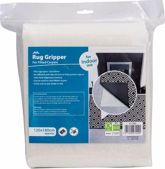 JVL Rug Safe Carpet Gripper, Large, White