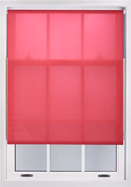 Furnished Pink Semi-Transparent Polyester Roller Blinds, W: 70 cm, H: 165 cm