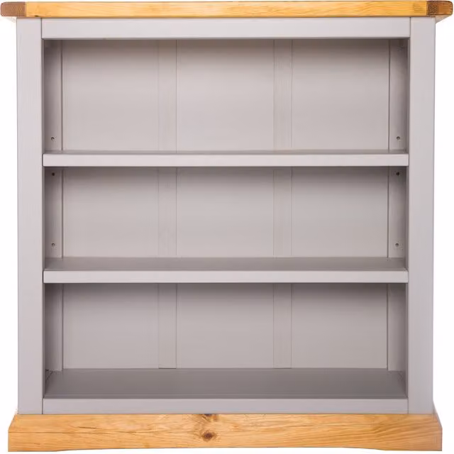 Cabinet Bits Grey Waxed Pine Bookcase with Adjustable Shelves, H 90 cm x W 30 cm