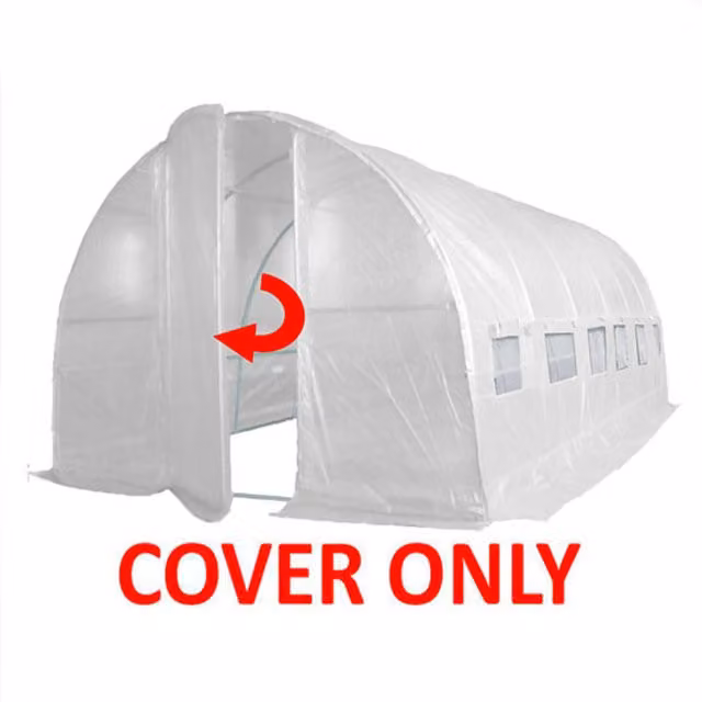 Crocodile Trading Ltd Pro Plus Poly Tunnel Replacement Cover, Green and White, W: 3 m, L: 6 m