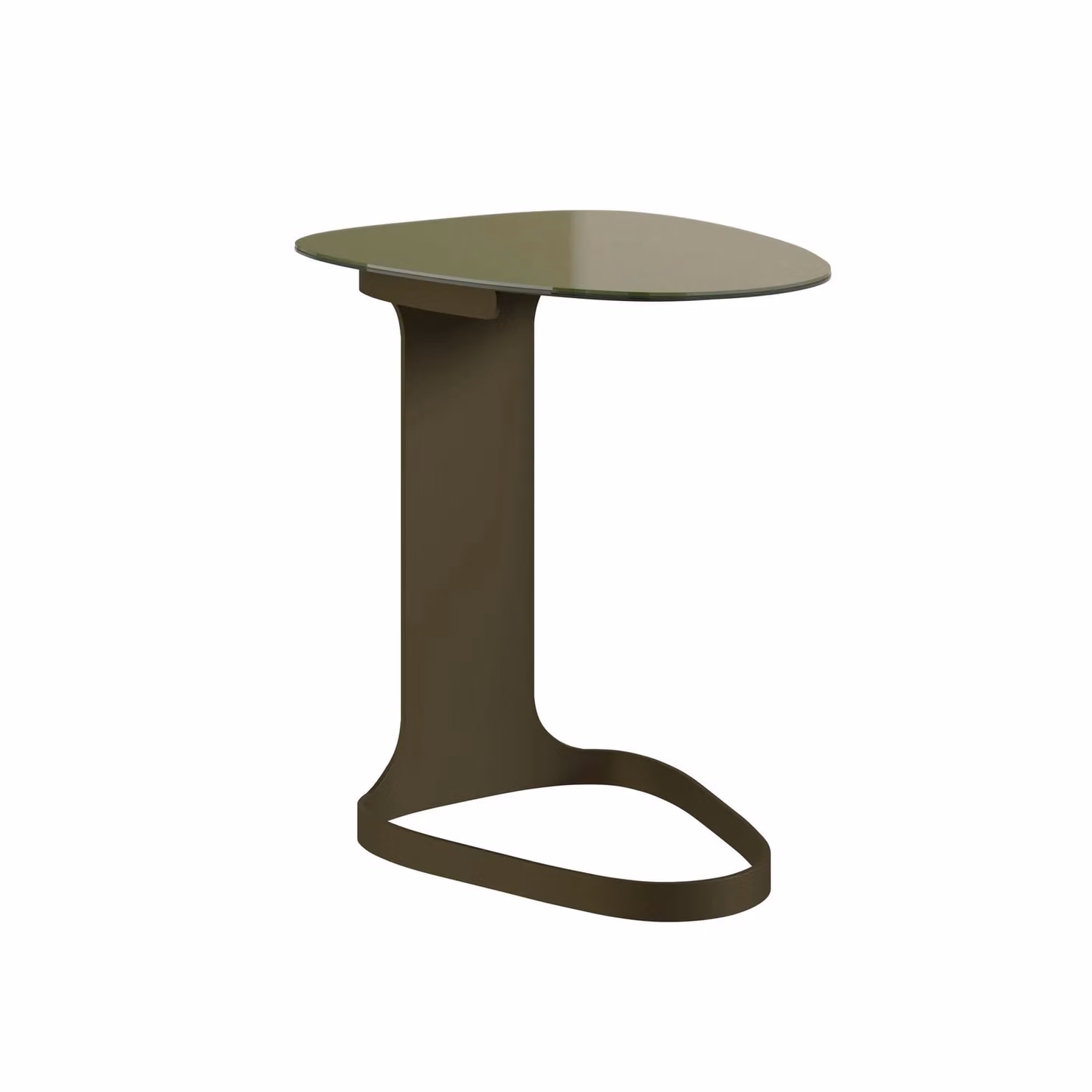 Dome Deco OYEM Art Deco Round Metal Side Table in Green