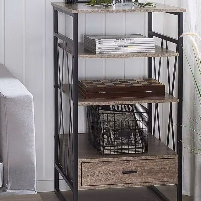 Wyld and Coco Industrial Console Table and TV Stand in Brown and Black, W/D/H: 101 x 51 x 56 cm