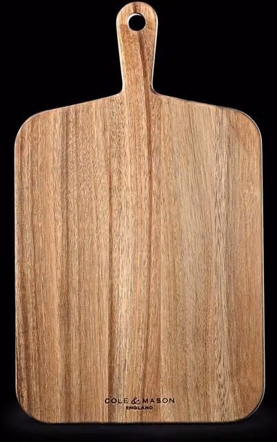 Cole & Mason Barkway Medium Acacia Wood Serving Board with Handle in Brown – 1