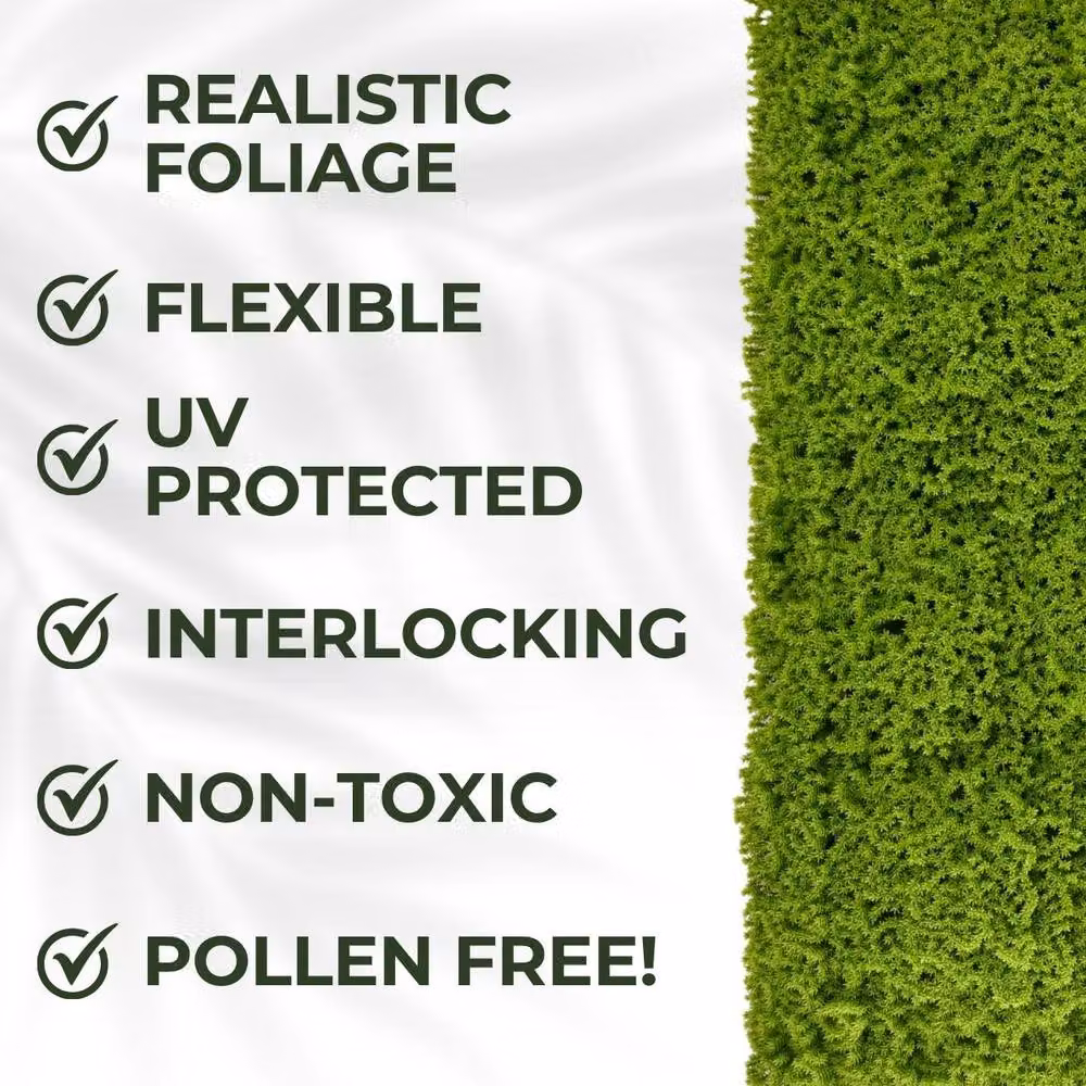 Ark Mat Moss Artificial Plant Wall Panel, Green, W: 100 cm, H: 100 cm – 3