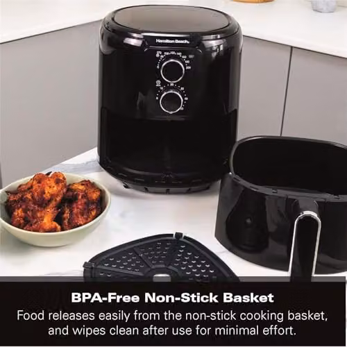 Hamilton Beach SimpliFry 4.2L Hot Air Fryer with Timer in Black – 6
