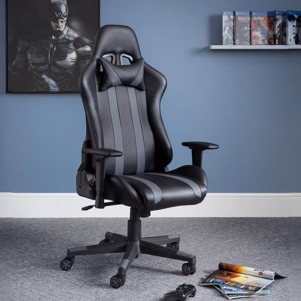 Cheshire Pro Titan Gaming Chair in Black and Grey Synthetic Leather – 2