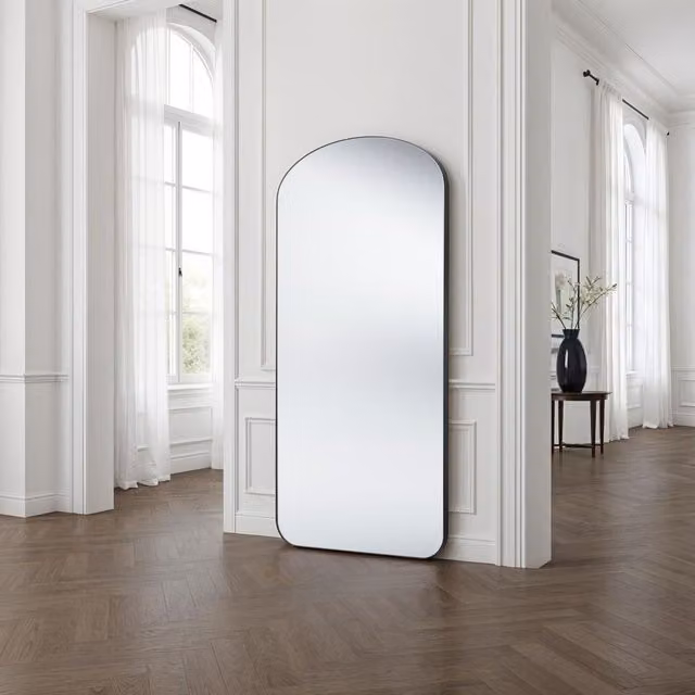 Yearn Soho Curved Arch Full Length Wall Mirror in Black, H 170 cm x W 70 cm