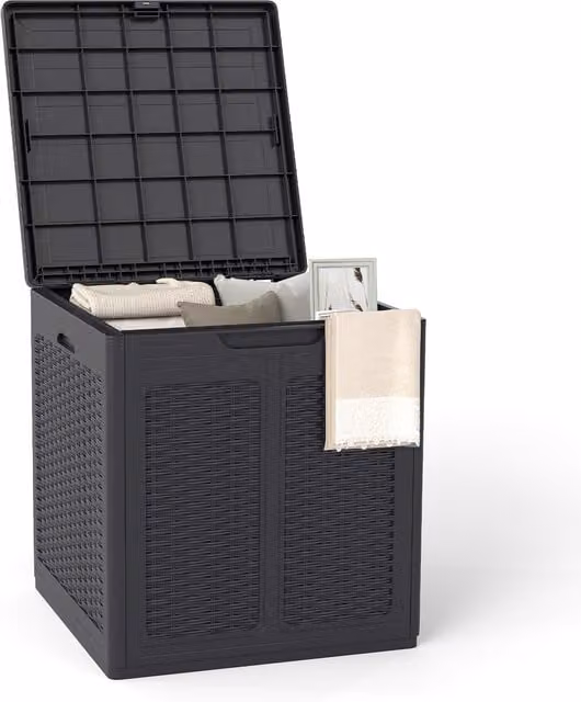 Costway Deck Box Patio Container in Brown