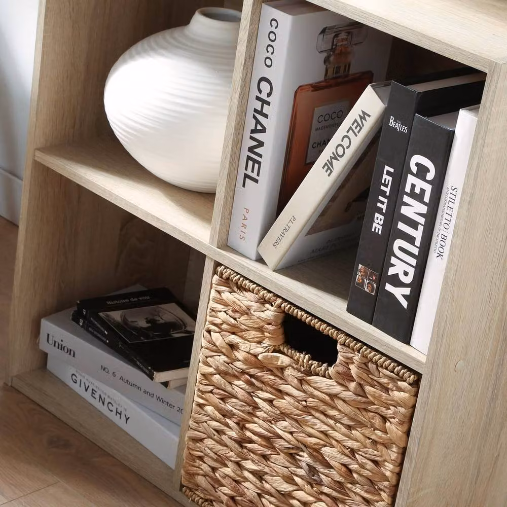 CALICOSY 4-Compartment COMPO Cabinet in Light Oak, H 61.5 cm x W 61.5 cm x D 29.5 cm – 4