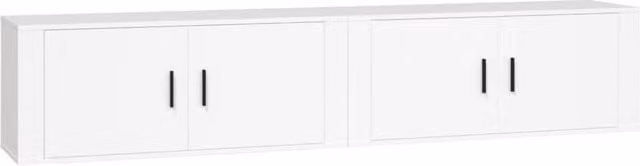 Berkfield Home Set of 2 Wall-mounted White TV Cabinets W/D/H: 100 x 34.5 x 40 cm – 1