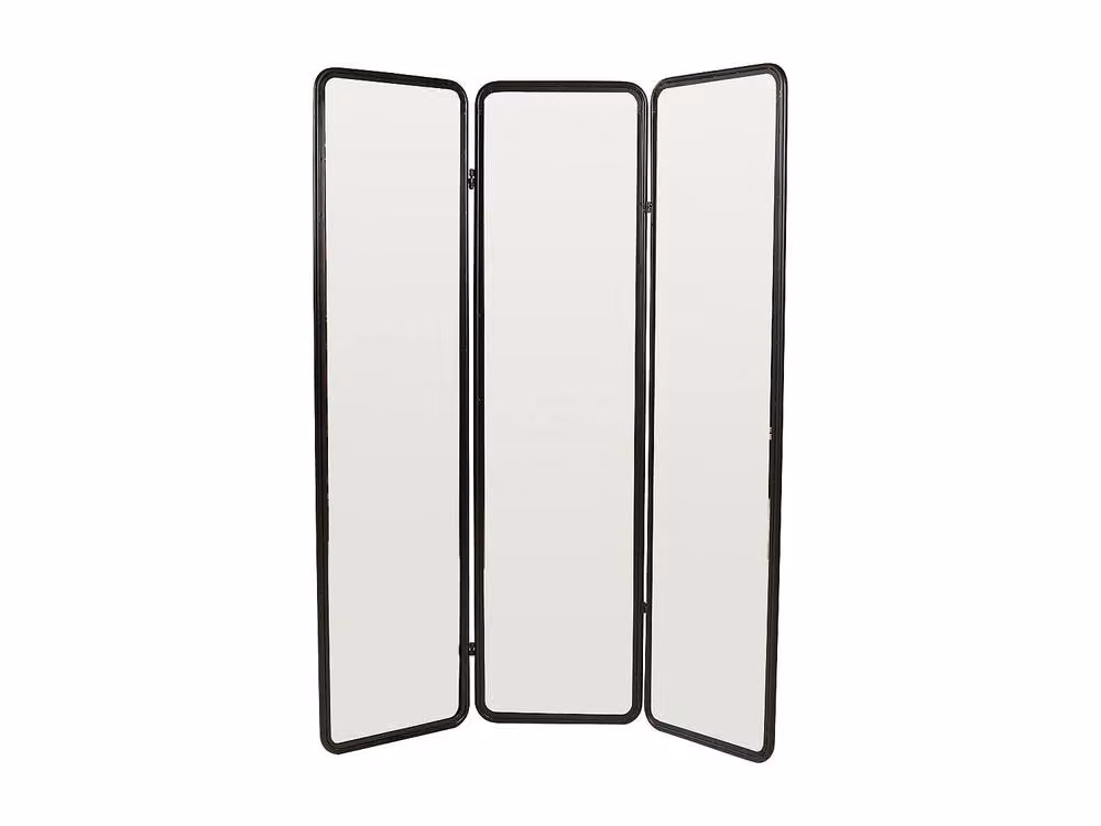 Vente-unique MIROLY Metal Mirror Room Divider, Black, W: 146 cm, H: 180 cm – 2