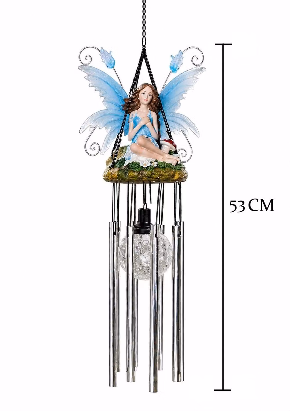 Spot On Dealz Solar Powered Colour Changing LED Wind Chimes with Crackle Ball Decoration for Outdoor Garden Lighting – 2