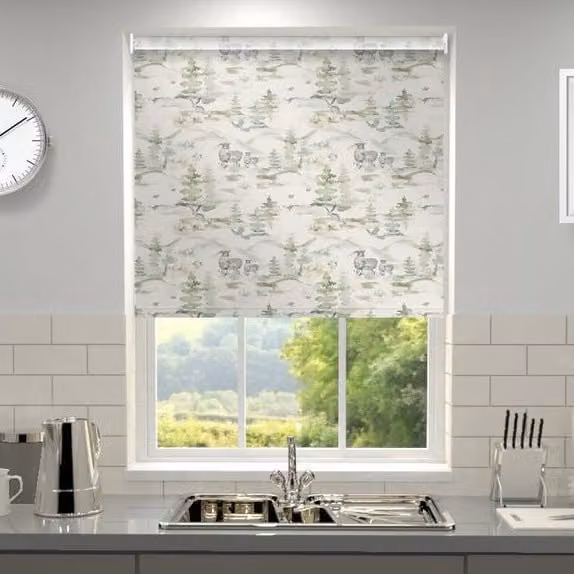 Terrys Nature Floral Green Blackout Roller Blind