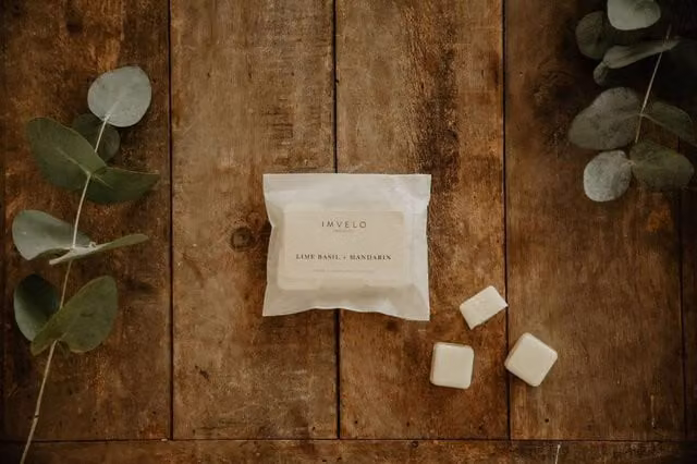 Imvelo Candle Co Lime Basil + Mandarin Wax Melts in White