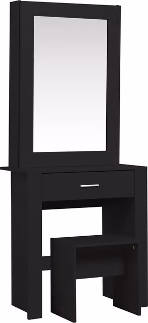 Birlea Evelyn 1 Drawer Sliding Mirror Dressing Table in Black