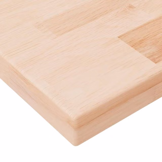 Berkfield Home Untreated Solid Oak Wall Mounted Shelf Board, Beige, W: 80 cm, D: 20 cm, H: 2.5 cm