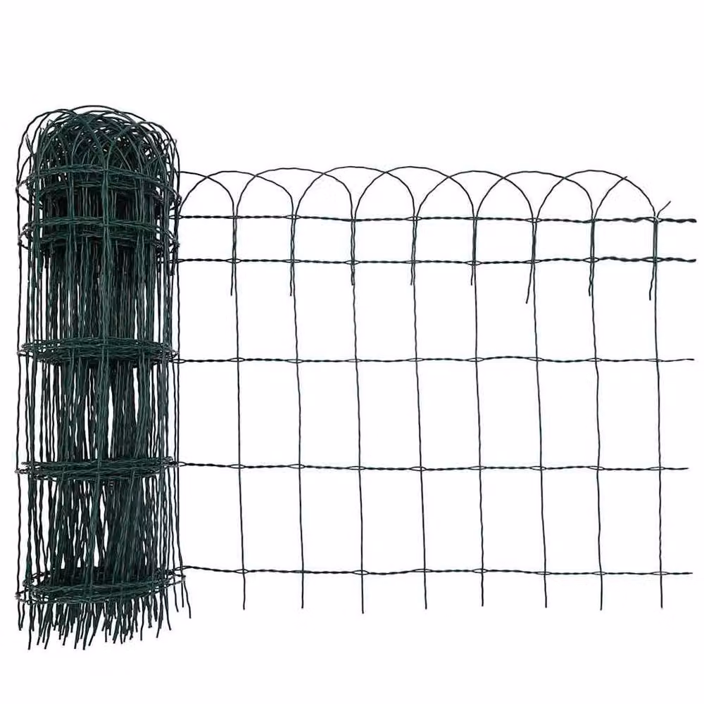 Berkfield Home Decorative Garden Border Fence, Powder-coated Steel, Green, 10 x 0.65 m – 4