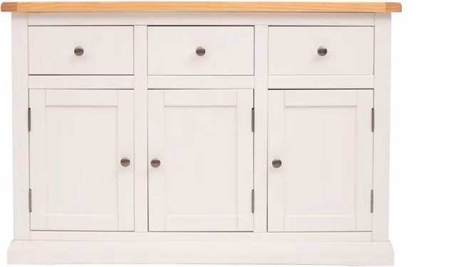 Cabinet Bits Castelli White 3 Door 3 Drawer Pine Sideboard