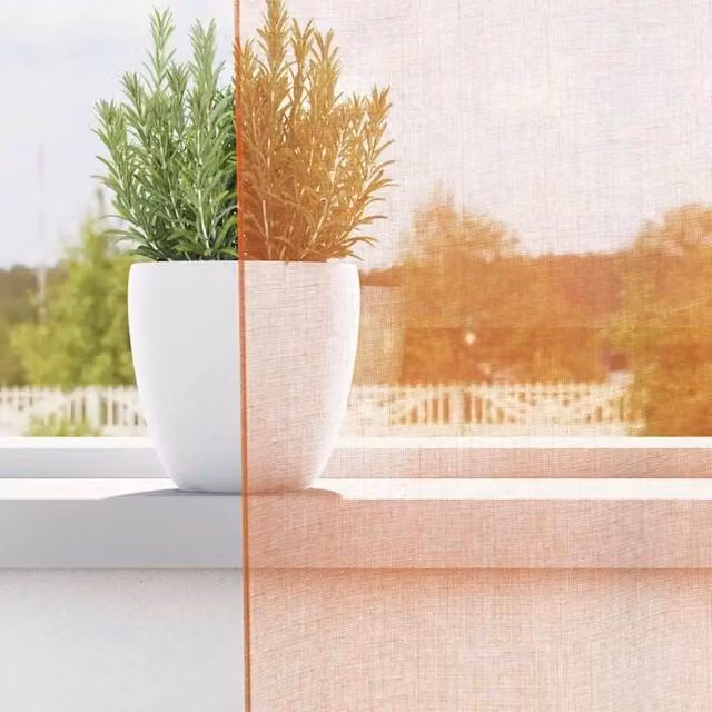 Berkfield Home Terracotta Voile Curtains with Rod Pockets, 2 Pack, W: 140 cm