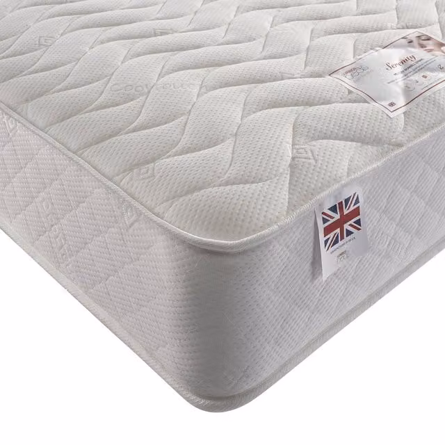 Somnior Hybrid Memory Foam Mattress with Knit Fabric, Medium Feel, White, W/D/H: 180 x 200 x 20 cm