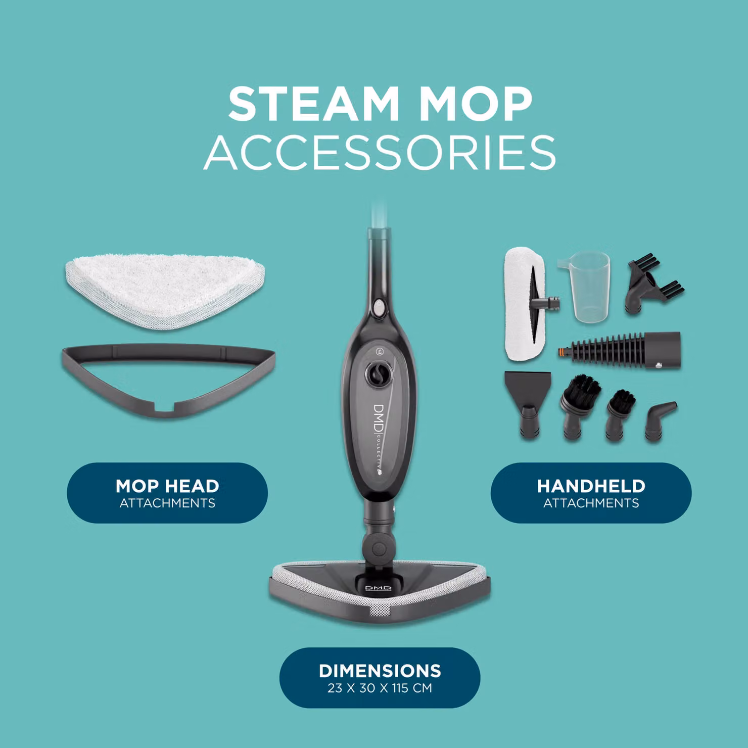 DMD Collective 10-in-1 Multifunction Upright Steam Mop in Black – 2