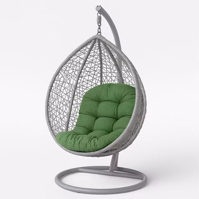 Homescapes Luxury Oval Egg Chair Cushion in Green, Grey, Brown or Orange