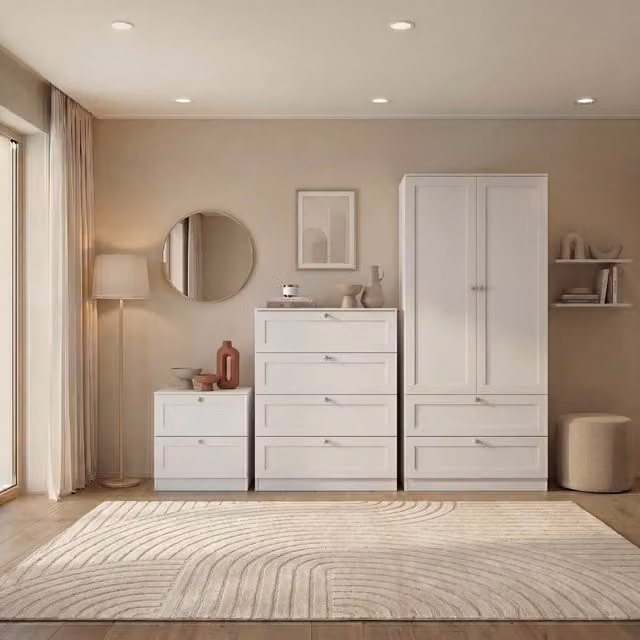 Vida Designs Altino 3 Piece Bedroom Set in White – 1