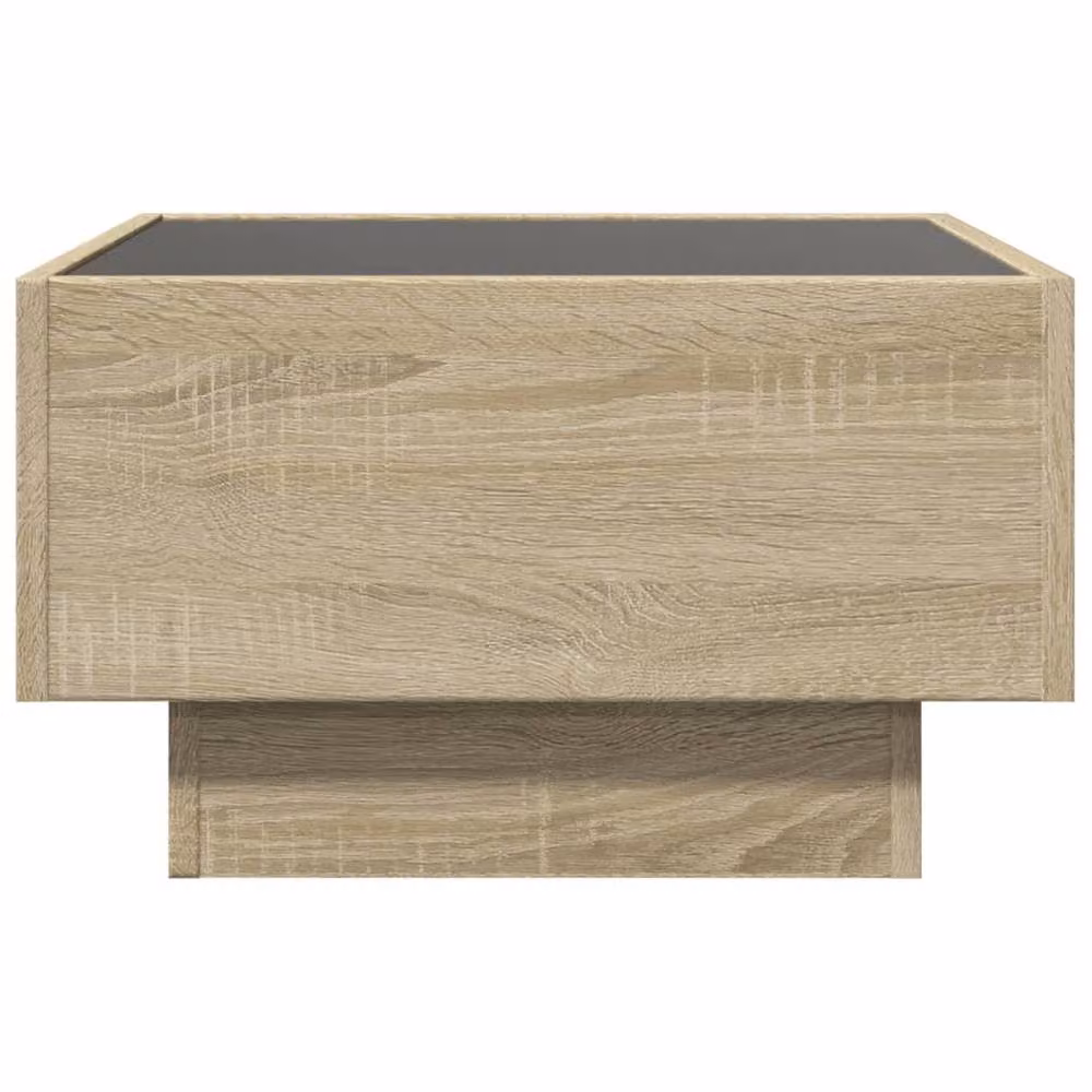Berkfield Home LED Coffee Table in Sonoma Oak and Beige, W/D/H: 50 x 50 x 30 cm – 4