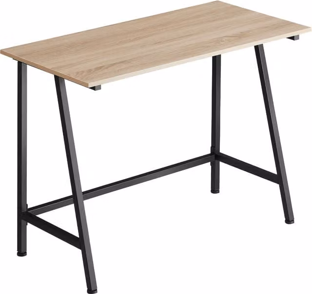 tectake Newton Modern Height Adjustable Computer and Writing Desk in Light Oak – 1