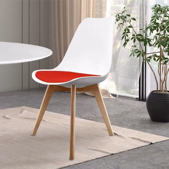 Fusion Living Soho Dining Chair with Beech Wood Legs - Red
