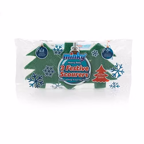 Minky Heavy Duty Festive Scourers in Green