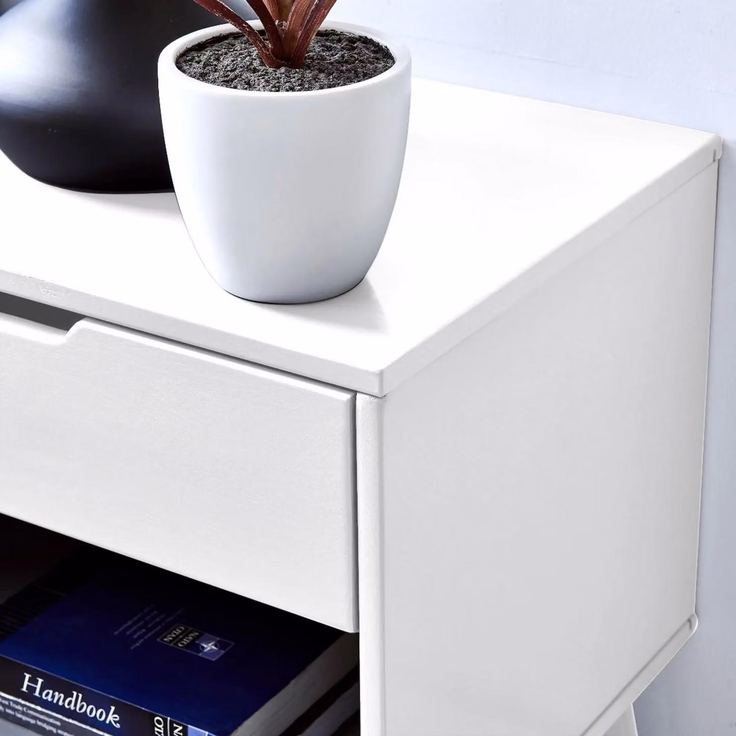 FurnitureboxUK Alma Matte White Wooden Bedside Table with Single Drawer and Storage Space – 2