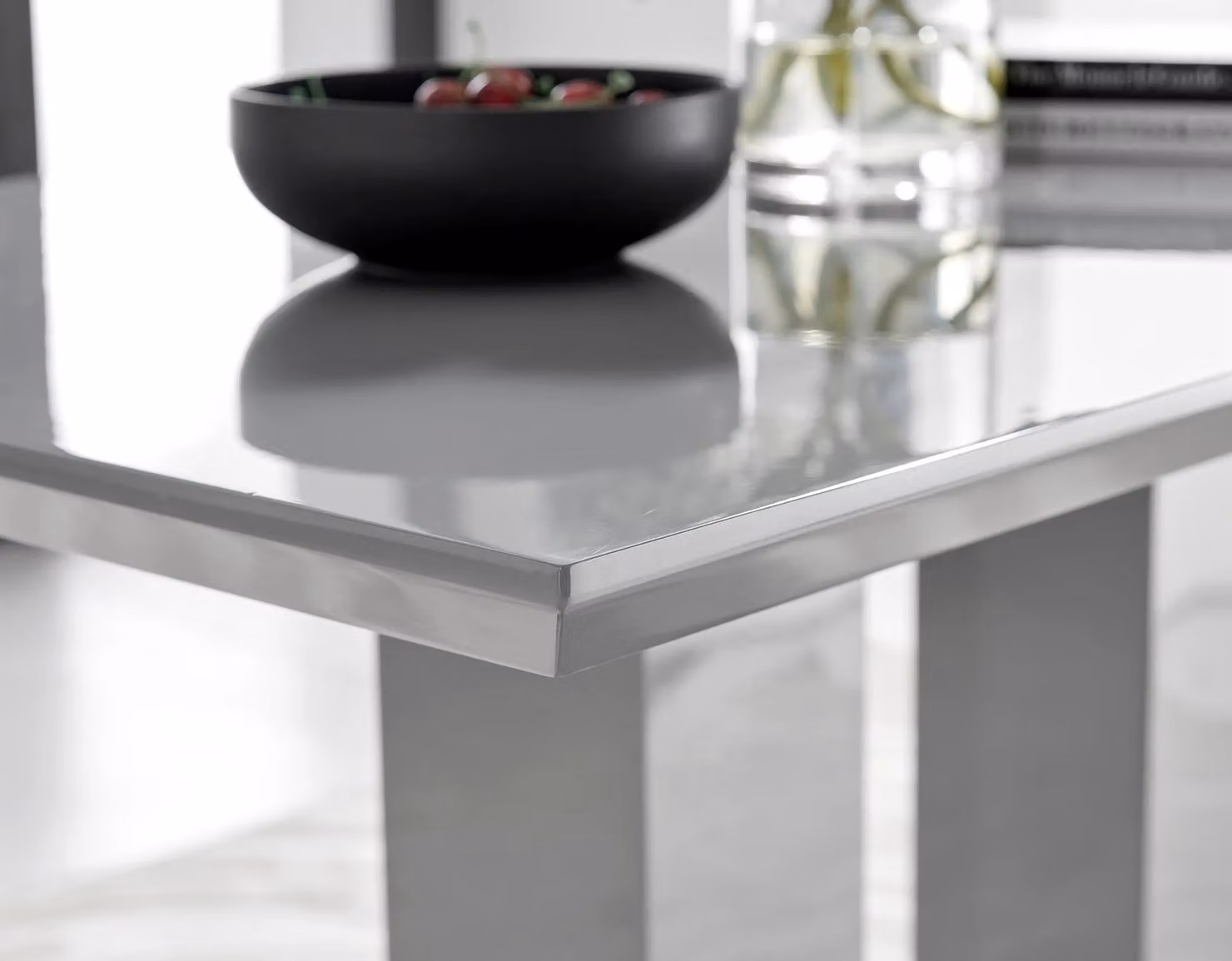 FurnitureboxUK Imperia Grey High Gloss Rectangular Dining Table and 4 Modern Milan Chairs Set – 3
