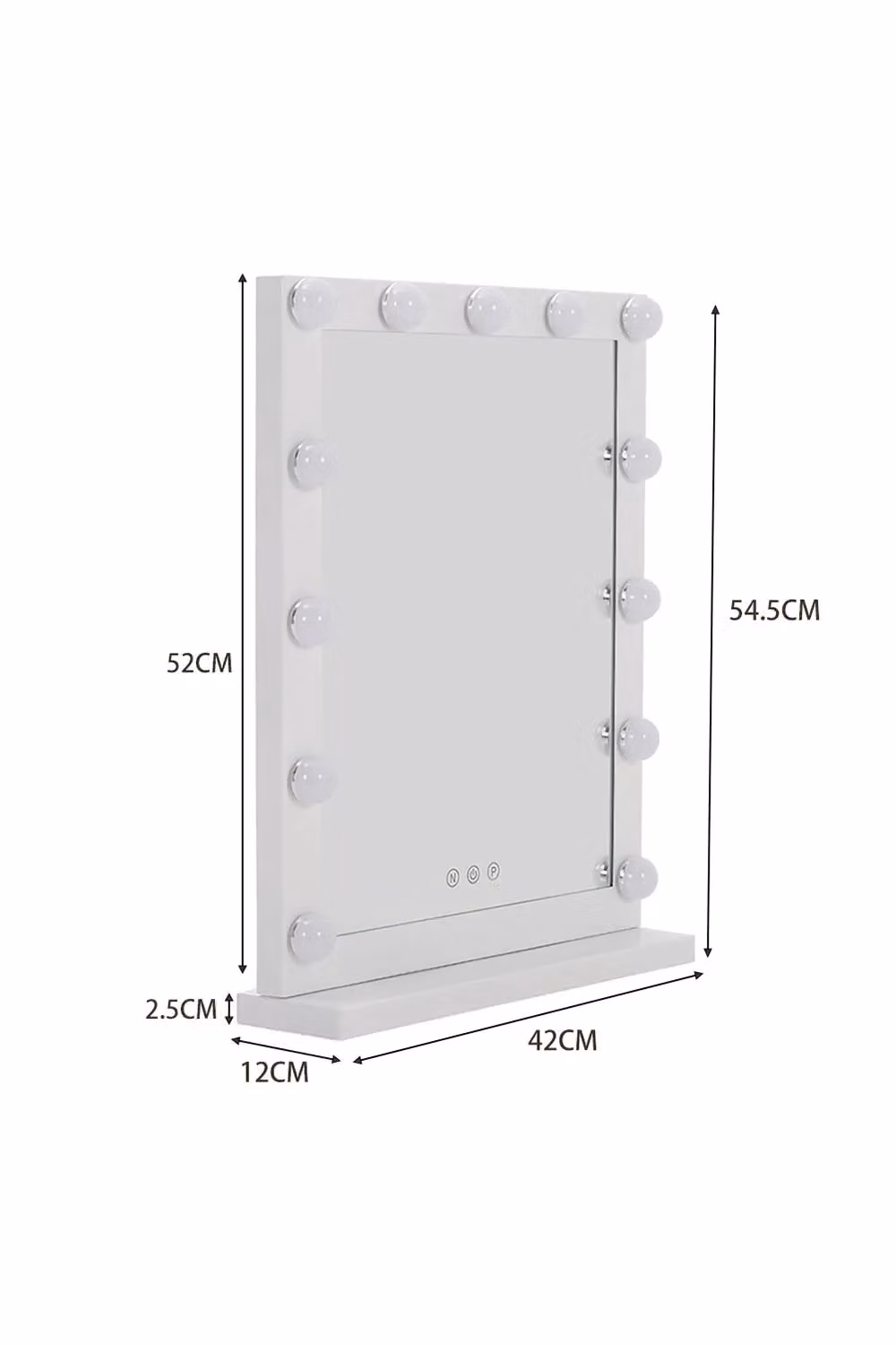Living and Home White Vanity Mirror with 3 Lighting Modes and Touch Screen Control, W: 54.5 cm, H: 42.0 cm – 4