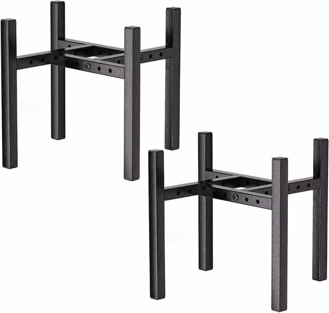 Kelvenix 2 Pack Adjustable Metal Plant Stands in Matt Black – 1