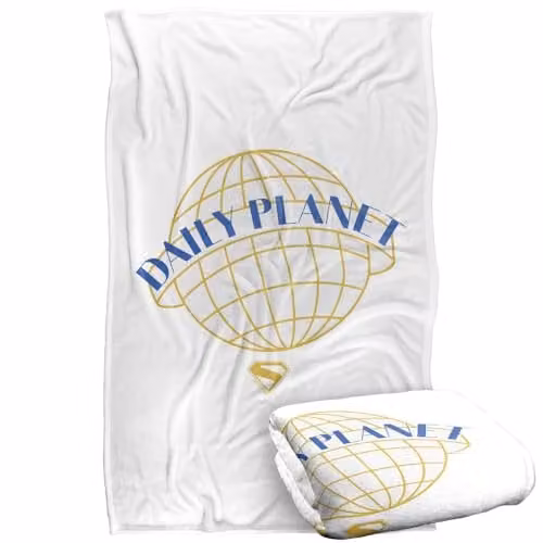 Warner Bros. Superman 2025 Daily Planet Icon Super Soft Fleece Throw Blanket, Multicolour, W: 91 cm, D: 147 cm