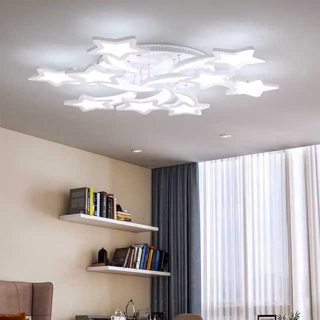 Livingandhome Star Like 108W LED Ceiling Light in White