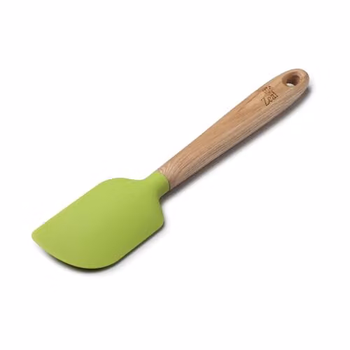 Zeal Silicone Spatula with Ash Wood Handle in Green, 26cm, Heat-Resistant and Non-Scratch – 1