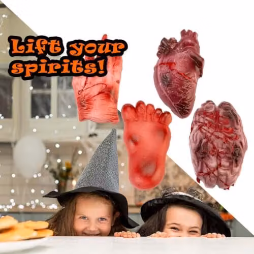 VFM e-Store Halloween Squishy Body Parts Props, 4 Pack, Red and Multicolour – 5