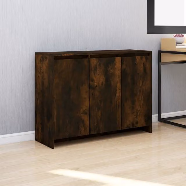 Berkfield Home Smoked Oak Sideboard in Brown, W/D/H: 102 x 33 x 75 cm