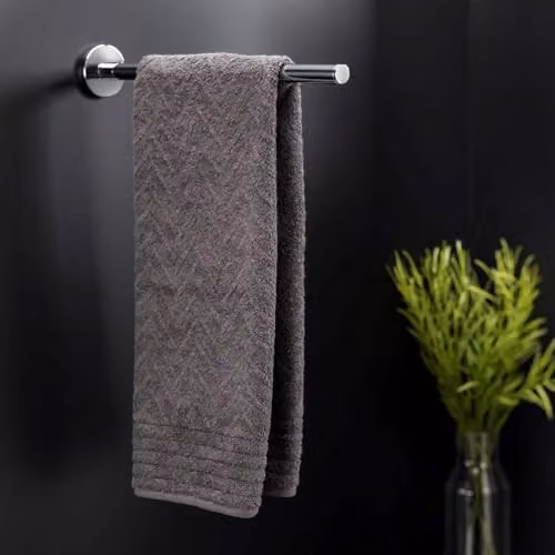 COSMIC Wall-Mounted Metal Towel Rail in Light Grey, W/D/H: 40 x 4.5 x 4.5 cm – 2