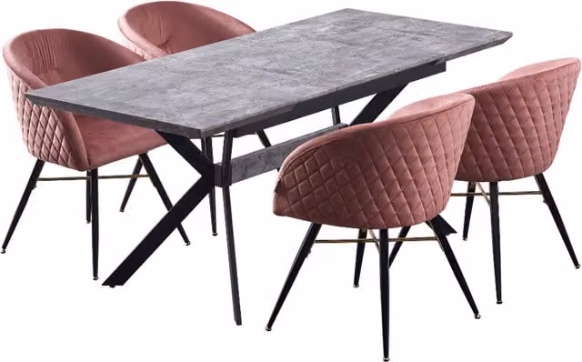 Life Interiors Vittorio Blaze LUX Extendable Dining Set with 4 Chairs in Pink