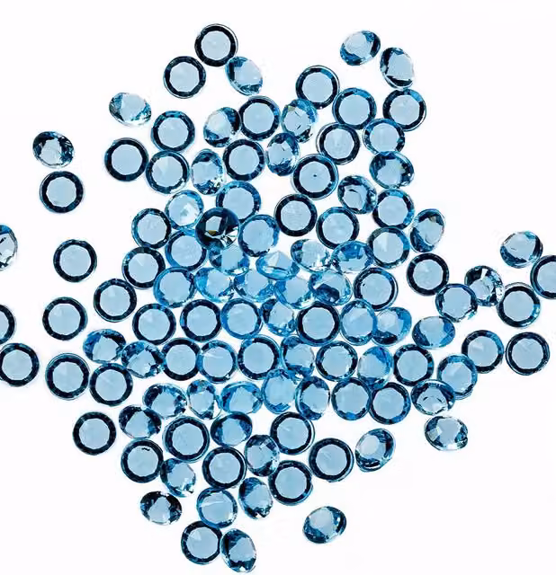 Neel Blue Acrylic Rhinestone Table Confetti, 2000pcs Round Aqua Table Scatters