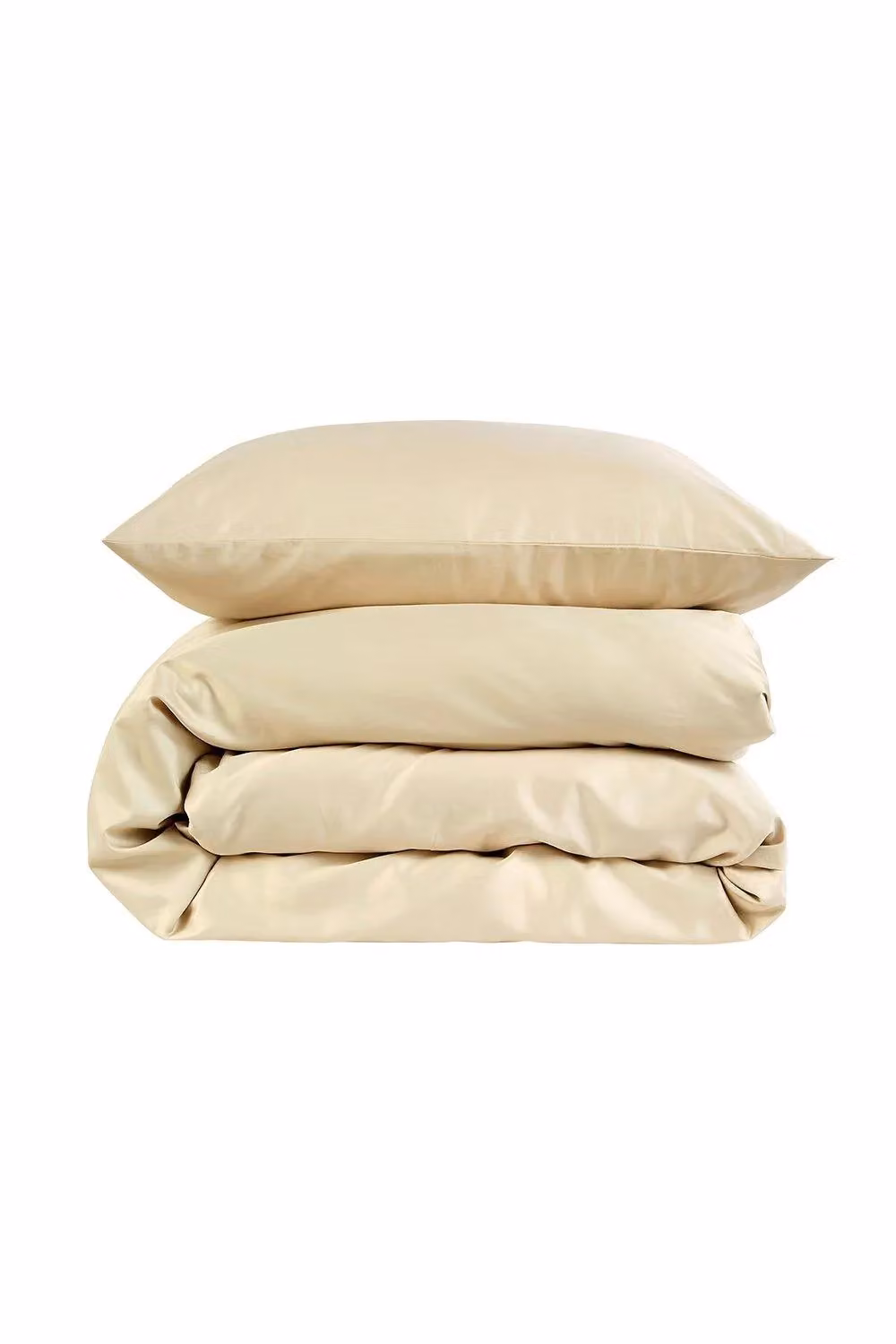 Christy 400TC Luxury Cotton Sateen Plain Dye Duvet Cover Set in Gold, Size: 200 x 200 cm